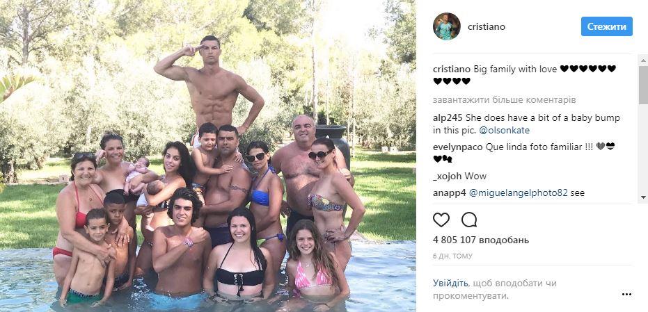 Роналду впервые станет отцом ребенка не от суррогатной матери